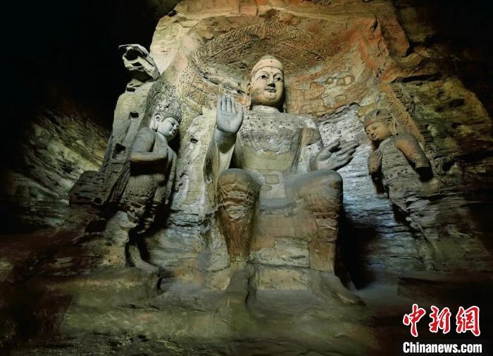 云岡石窟規(guī)模最大的洞窟第3窟。