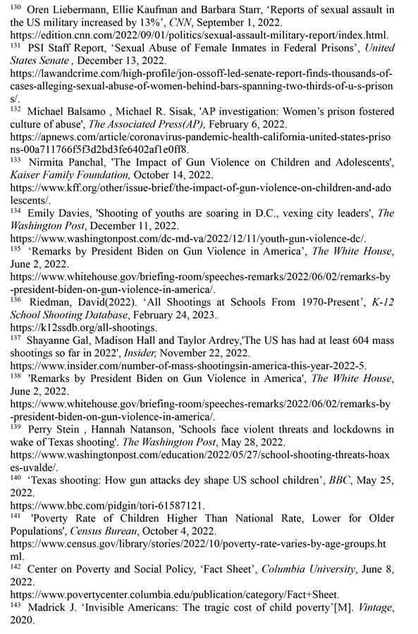 （圖表）［2022年美國侵犯人權報告］《2022年美國侵犯人權報告》注釋（11）