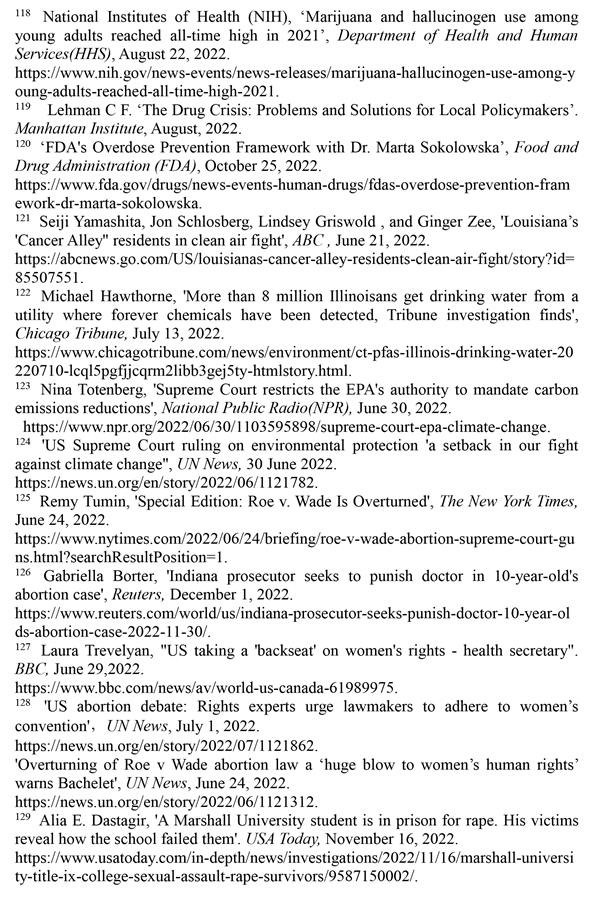 （圖表）［2022年美國侵犯人權報告］《2022年美國侵犯人權報告》注釋（10）