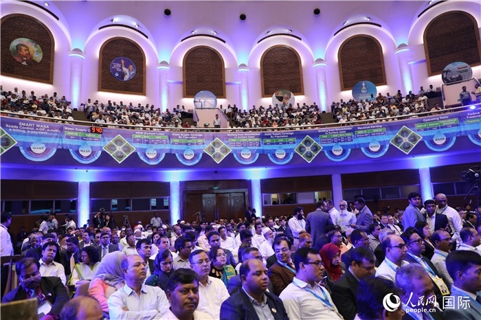 7月13日，達(dá)舍爾甘地污水處理廠項(xiàng)目竣工典禮舉行。人民網(wǎng)記者 孫廣勇攝