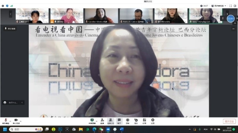 中國傳媒大學(xué)外國語言文化學(xué)院院長文春英教授。 論壇截圖