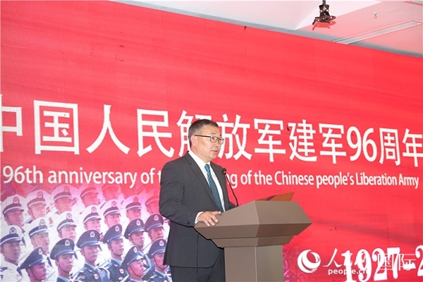 蒙古國(guó)國(guó)防部副部長(zhǎng)瑪格奈致辭。人民網(wǎng)記者 霍文攝J