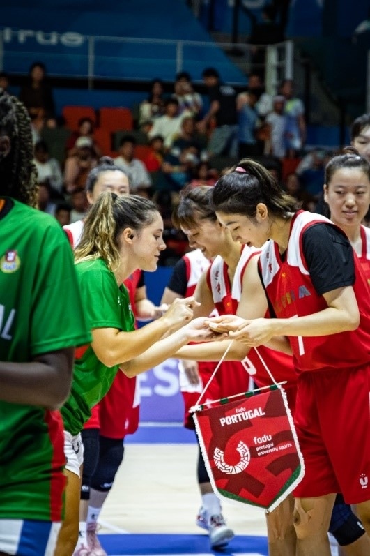 28日，成都大運(yùn)會(huì)女籃項(xiàng)目葡萄牙隊(duì)對(duì)戰(zhàn)中國(guó)隊(duì)。 受訪(fǎng)者供圖