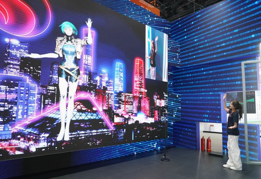 這是9月1日在國家會議中心拍攝的一款數(shù)字人。新華社記者 任超 攝