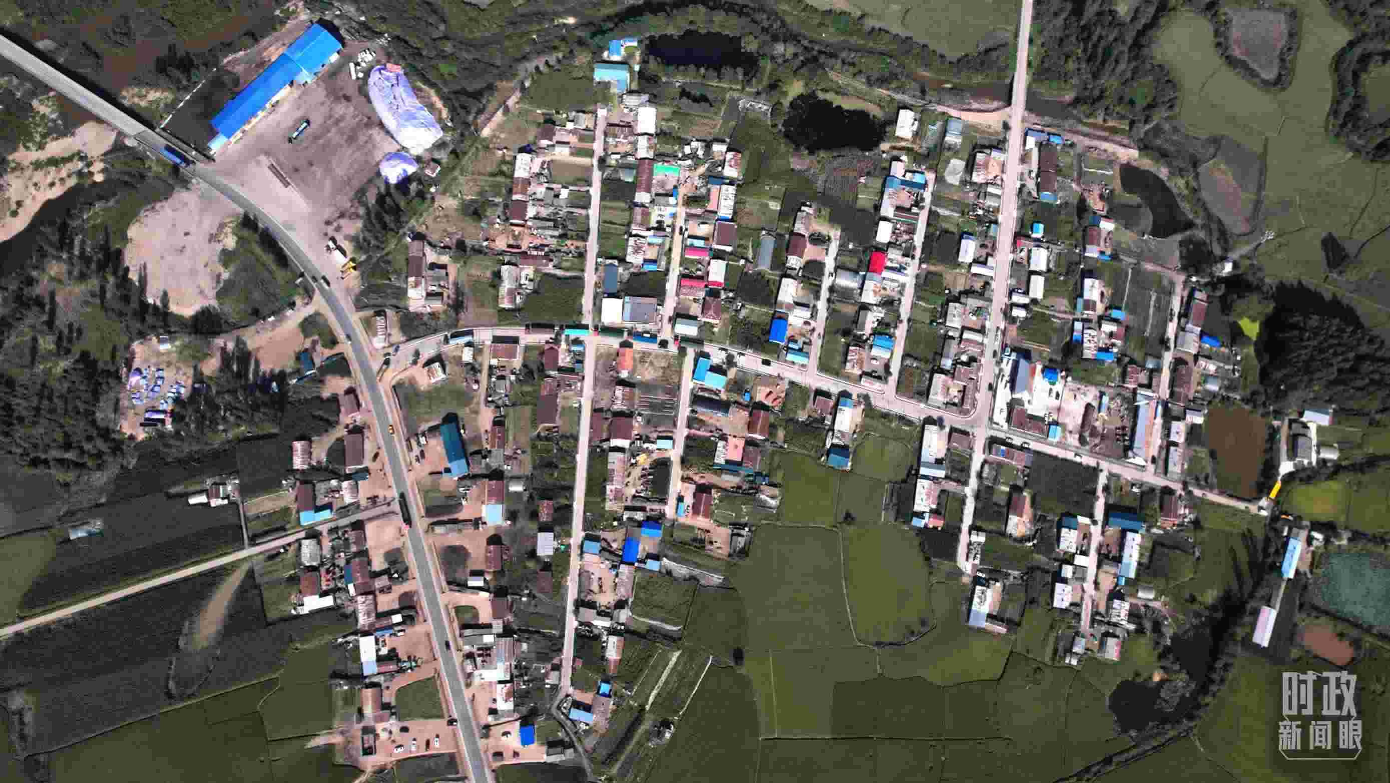 △9月7日，龍王廟村航拍。（總臺國廣記者李晉拍攝）