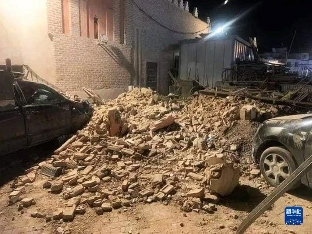 這是9月9日在摩洛哥南部城市馬拉喀什拍攝的震后景象。新華社發(fā)