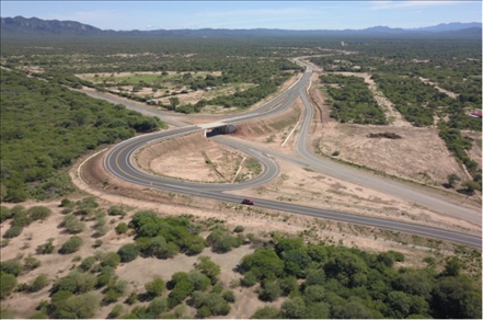 埃爾埃斯皮諾公路項目互通立交航拍。中國中鐵供圖