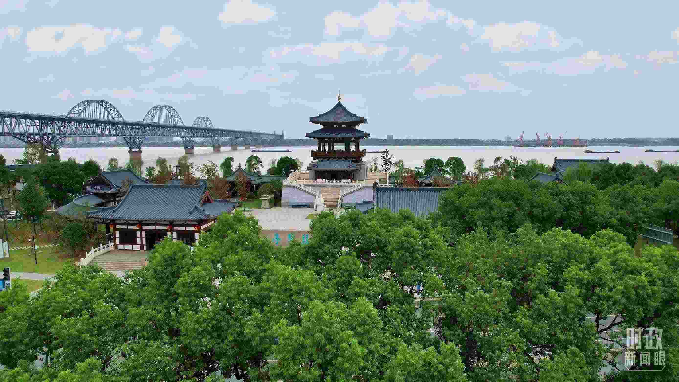 △長(zhǎng)江國家文化公園九江城區(qū)段。（總臺(tái)記者劉陽拍攝）