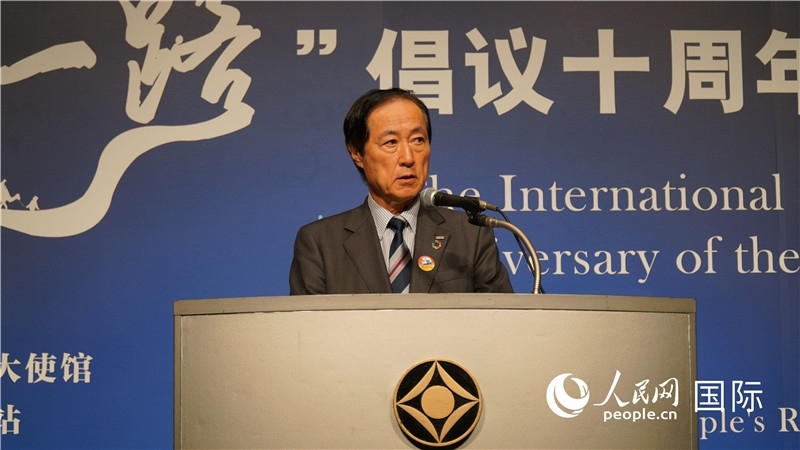 日本經(jīng)團(tuán)聯(lián)副會長佐藤康博發(fā)言。人民網(wǎng) 蔣曉辰攝