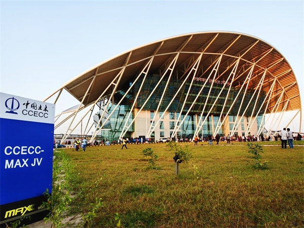 孟加拉國建筑面積最大鐵路車站——科考斯巴扎車站。中國土木工程集團有限公司供圖