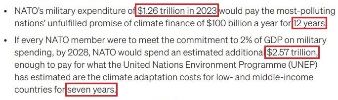 看看北約的“碳足跡”，就知道西方的氣候承諾有多扯