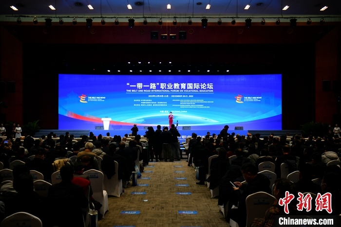 圖為 “一帶一路”職業(yè)教育國(guó)際論壇現(xiàn)場(chǎng)。 中新社記者 韓冰 攝
