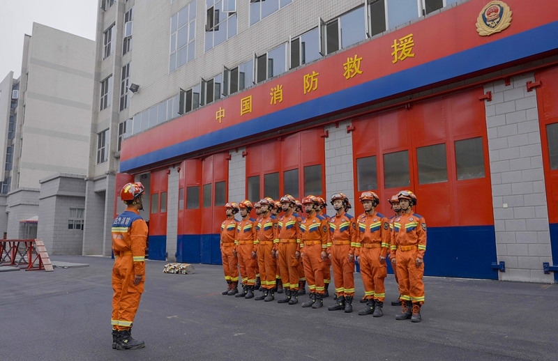 集結(jié)列隊。受訪者供圖