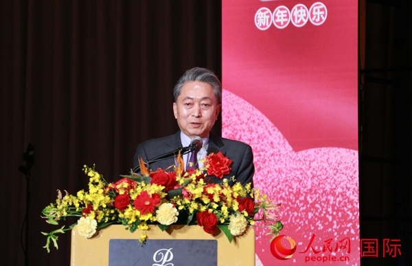 日本前首相鳩山由紀夫致辭。人民網(wǎng) 許可攝