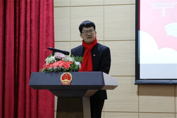 中國駐阿爾及利亞大使李健致辭。中國駐阿爾及利亞大使館供圖