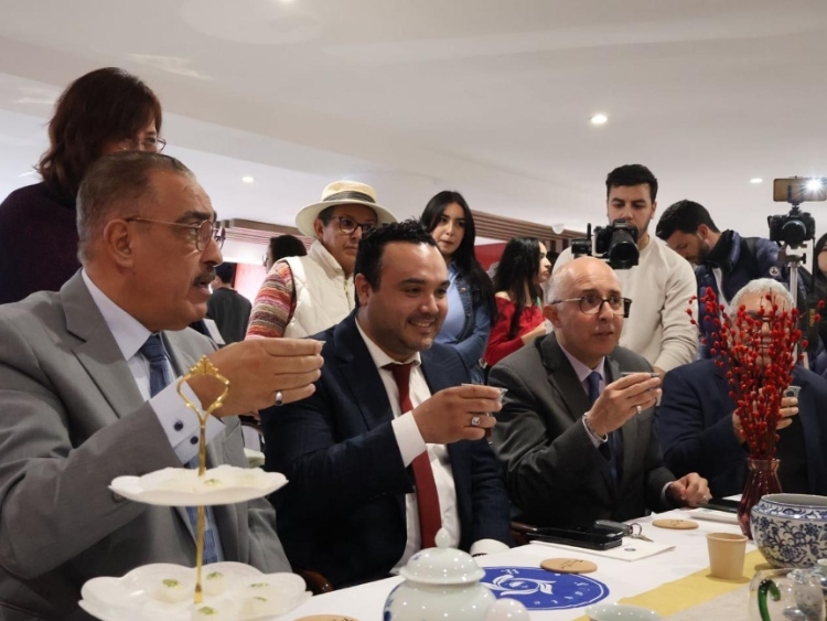 觀眾興致勃勃地體驗(yàn)茶藝。陳芷珊攝