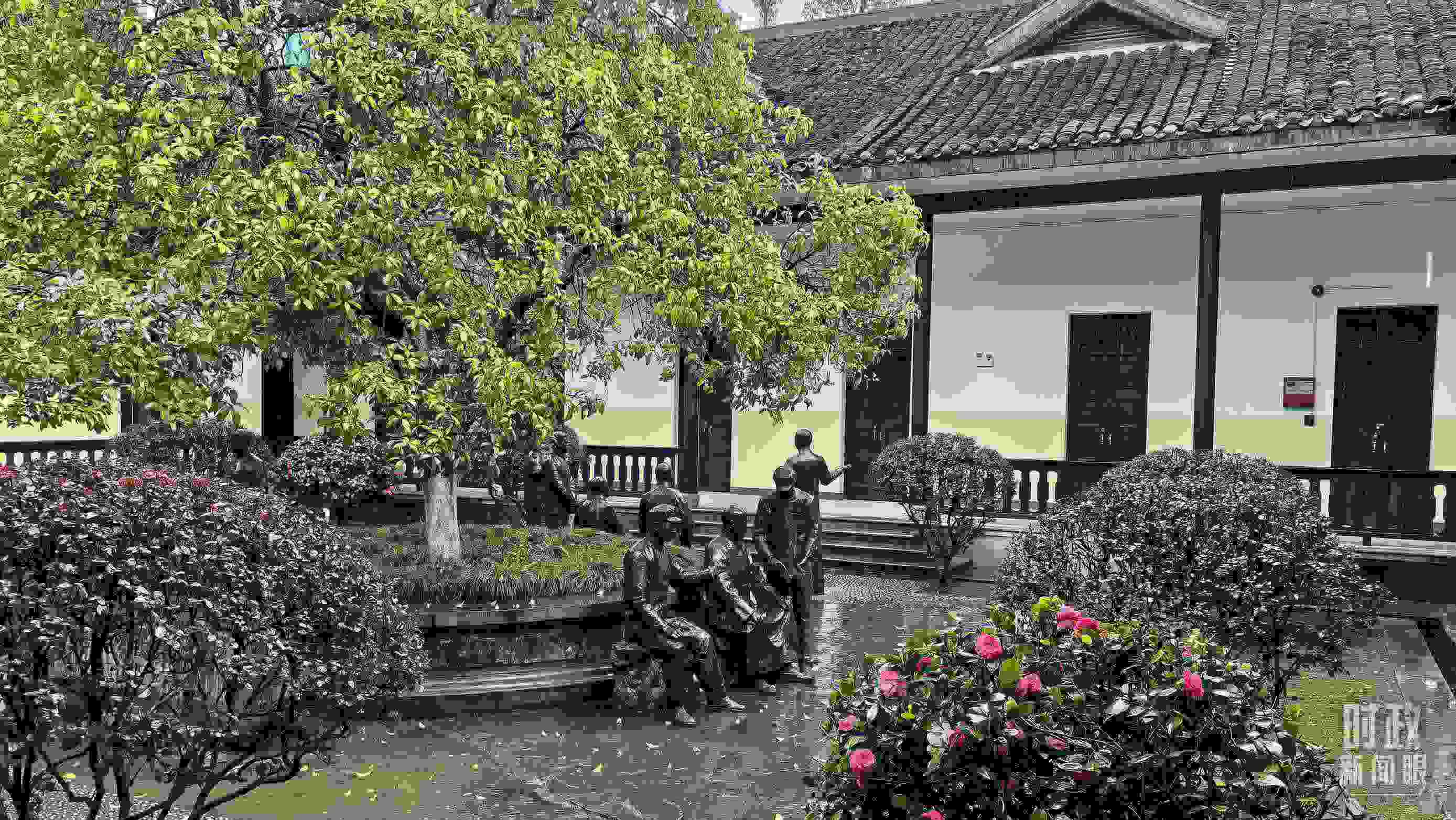 △湖南第一師范學(xué)院（城南書院校區(qū)）校園里。（總臺央視記者趙化拍攝）