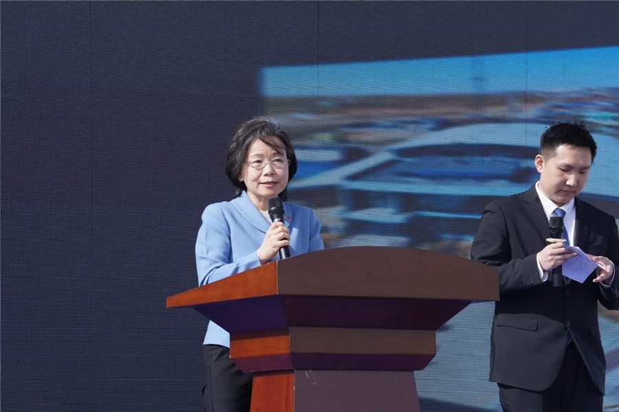 3月24日，沈敏娟大使致辭。駐蒙古使館供圖