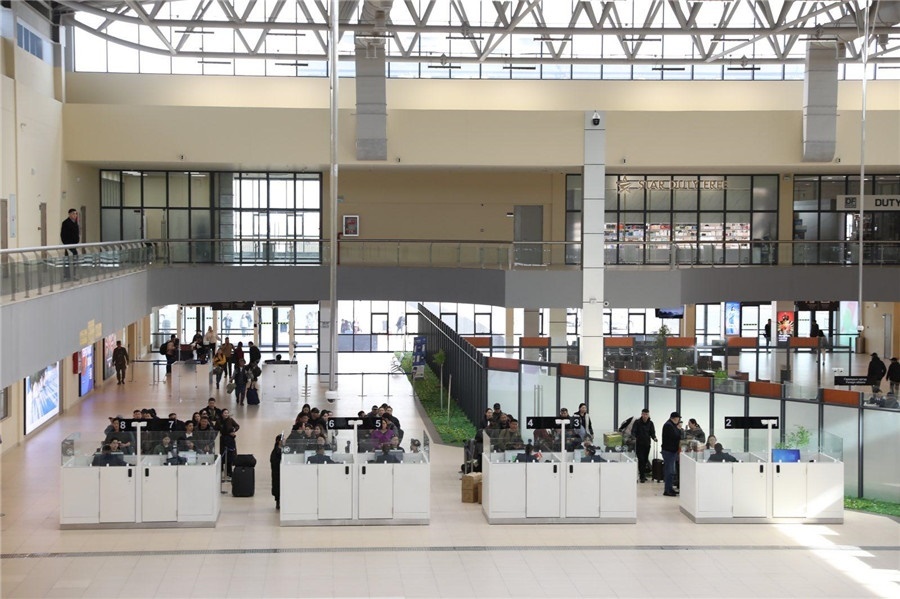 3月24日，扎門烏德口岸通關(guān)現(xiàn)場(chǎng)。駐蒙古使館供圖