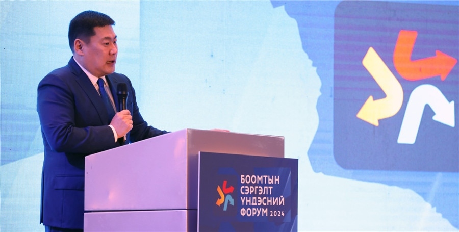 1.奧云額爾登總理致辭。圖片來源：蒙政府官網(wǎng)