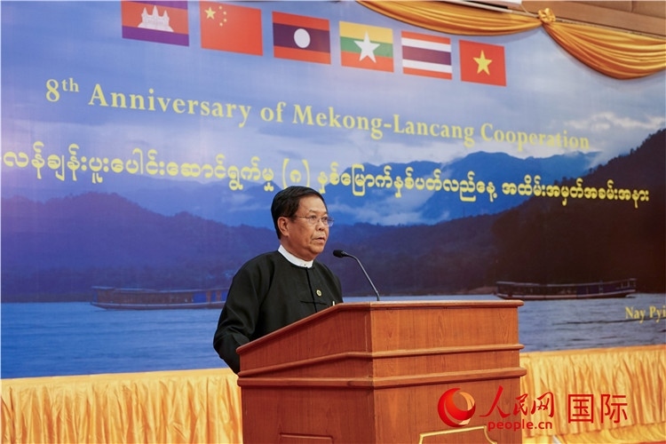 緬甸副總理兼外交部長(zhǎng)丹穗致辭。人民網(wǎng)記者 謝佳君攝