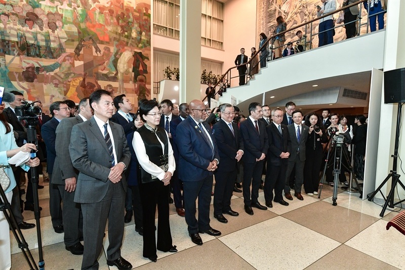 圖為“遇鑒漢字，和合共生”漢字展活動現(xiàn)場。（主辦方供圖）