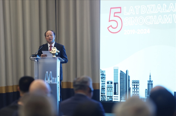 中國貿(mào)促會副會長陳建安致辭。中國貿(mào)促會駐波蘭代表處供圖