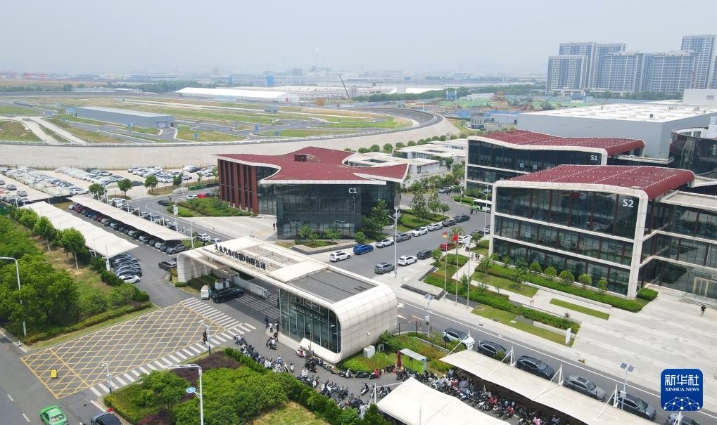 大眾汽車（安徽）有限公司外景（無人機照片，2024年6月7日攝）。新華社記者 郭晨 攝