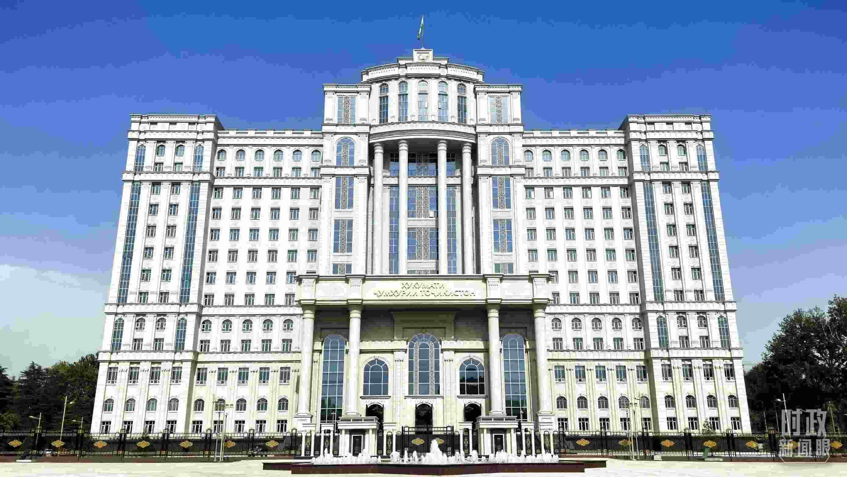 △中方援建塔政府大樓。（總臺央視記者鄂介甫拍攝）