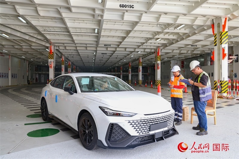 工人正在進(jìn)行卸車作業(yè)。人民網(wǎng)記者 任皓宇攝