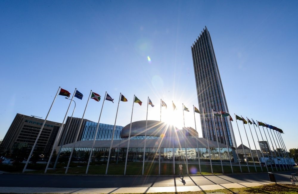 這是2015年1月28日在埃塞俄比亞首都亞的斯亞貝巴拍攝的中國政府無償援建的非盟總部所在地非盟會議中心。新華社記者 翟健嵐 攝