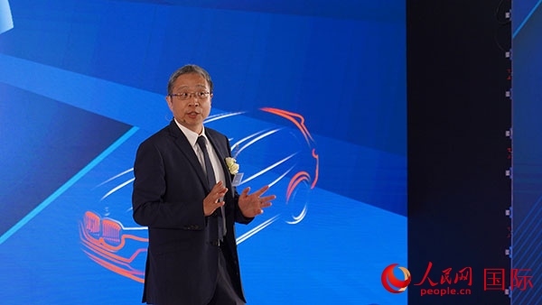 延鋒彼歐總經(jīng)理倪建華致辭。人民網(wǎng) 張茜攝