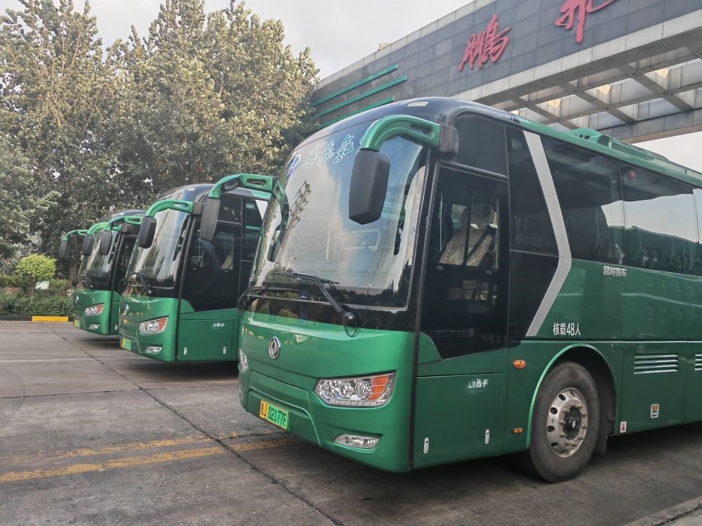 2024年9月4日拍攝的鵬飛集團的氫能大巴車。新華社記者 王勁玉 攝