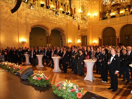 招待會(huì)現(xiàn)場(chǎng)。中國(guó)駐匈牙利大使館供圖