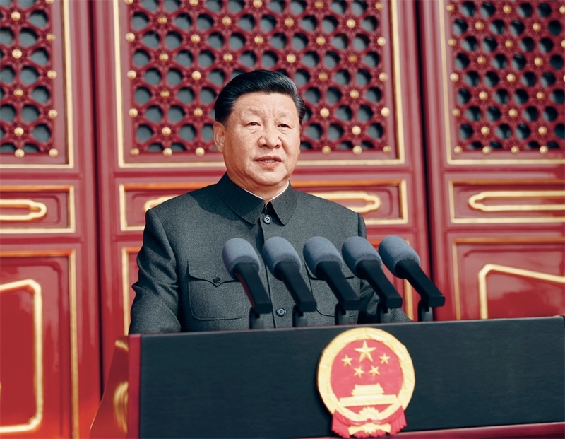 2019年10月1日，慶祝中華人民共和國成立70周年大會在北京天安門廣場隆重舉行。中共中央總書記、國家主席、中央軍委主席習(xí)近平發(fā)表重要講話。 新華社記者 鞠鵬/攝
