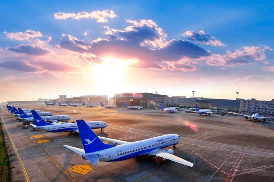 這是如今廈門航空的機隊照片。（廈門航空有限公司供圖）