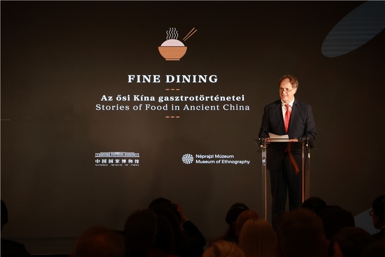 匈牙利文化和創(chuàng)新部副國(guó)務(wù)秘書(shū)喬鮑致辭。圖片由中國(guó)駐匈牙利大使館提供。