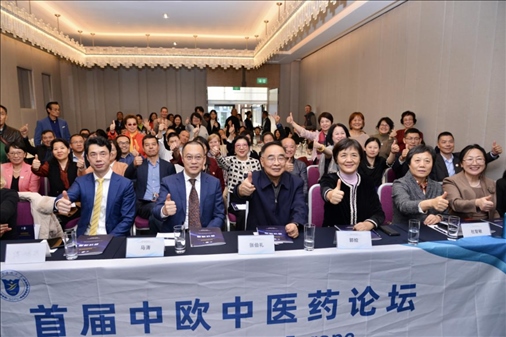 首屆中歐中醫(yī)藥論壇在布魯塞爾舉行，圖為論壇現(xiàn)場。（比利時浙江籍僑團聯(lián)盟供圖）