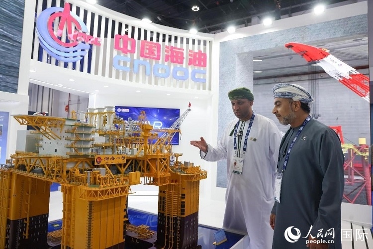 觀眾在中國海油展臺參觀。人民網(wǎng)記者 任皓宇攝