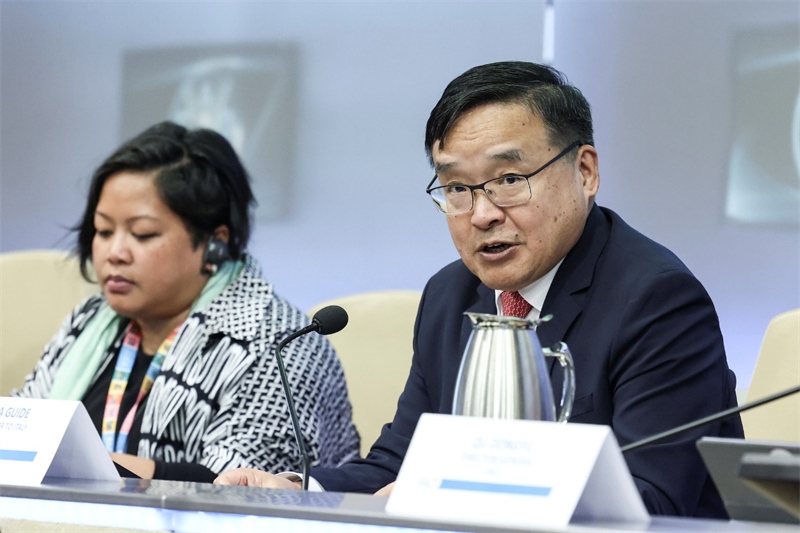 中國(guó)駐意大利大使賈桂德向與會(huì)者闡述全球發(fā)展倡議的深刻內(nèi)涵。主辦方供圖