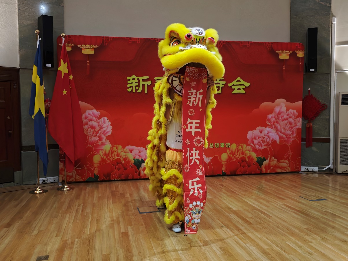 開場(chǎng)舞獅表演。中國(guó)駐哥德堡總領(lǐng)館供圖