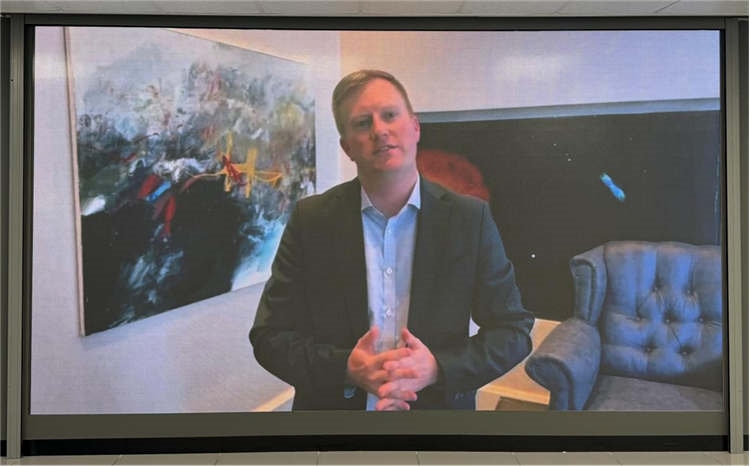 麥克弗森部長通過視頻表達(dá)對(duì)中南基建合作前景和未來了良好祝愿。中國銀行約翰內(nèi)斯堡分行供圖