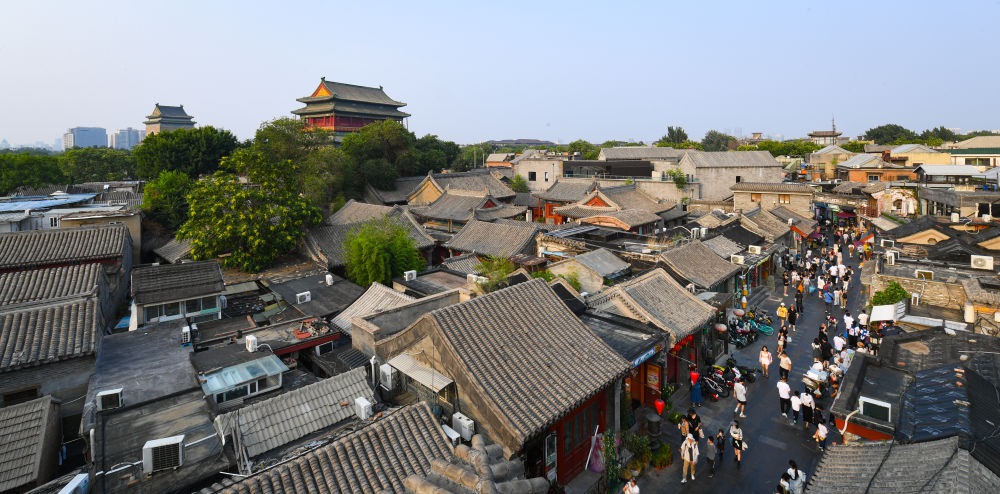 遠眺鐘鼓樓。新華社記者 陳鐘昊 攝