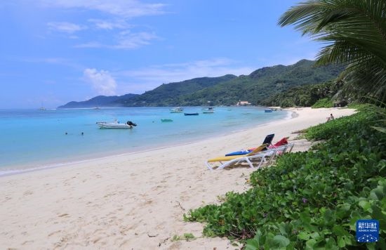 3月19日，游客在塞舌爾馬埃島海邊休閑。新華社記者 董江輝 攝