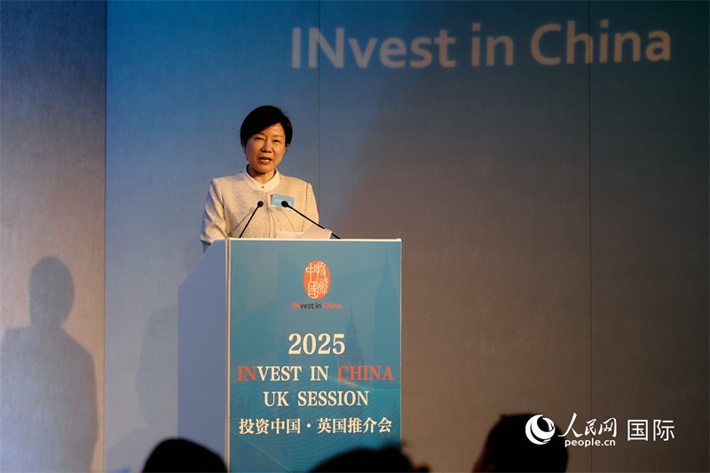 湖南省商務(wù)廳廳長龍小紅做商務(wù)工作情況推介。楊浩鵬攝。