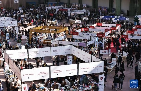 4月11日，人們?cè)诜▏?guó)巴黎大皇宮參加2025巴黎書(shū)展。新華社記者 高靜 攝