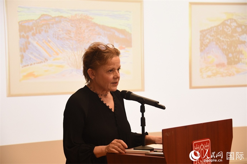 瑞典著名畫家比麗塔·穆爾的藝術(shù)講座。人民網(wǎng)記者 殷淼攝