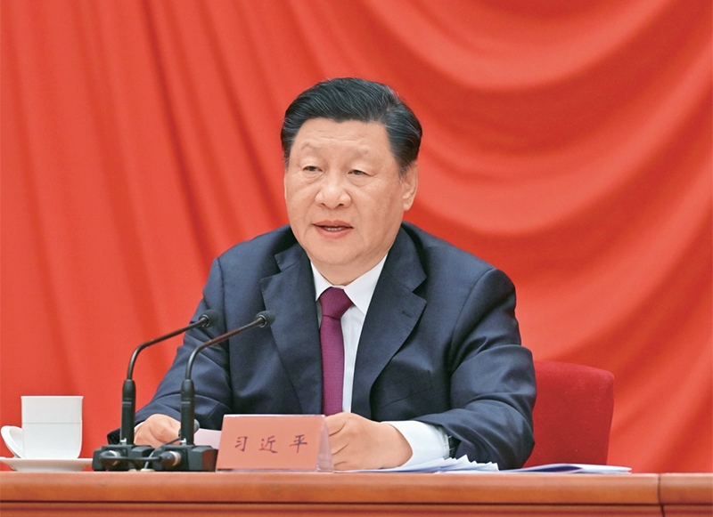 2022年5月10日，慶祝中國共產(chǎn)主義青年團(tuán)成立100周年大會在北京人民大會堂隆重舉行。中共中央總書記、國家主席、中央軍委主席習(xí)近平在大會上發(fā)表重要講話。 新華社記者 岳月偉/攝