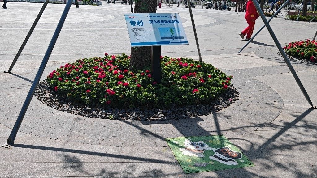 廣安“雨水收集調(diào)蓄樹(shù)池”，已在市內(nèi)公園落地運(yùn)用。受訪者供圖