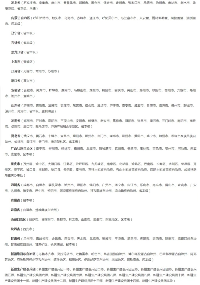 截至5月8日已開通醫(yī)保個(gè)賬跨省共濟(jì)的統(tǒng)籌區(qū)。（國家醫(yī)保局官網(wǎng)截圖）